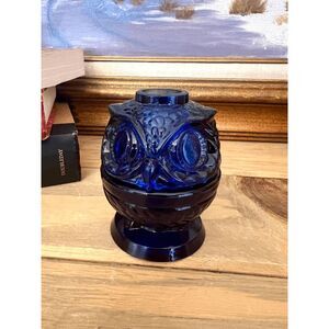 Wilkerson Glass Blue Owl Fairy Lamp Fenton Mold UV Reactive Glower